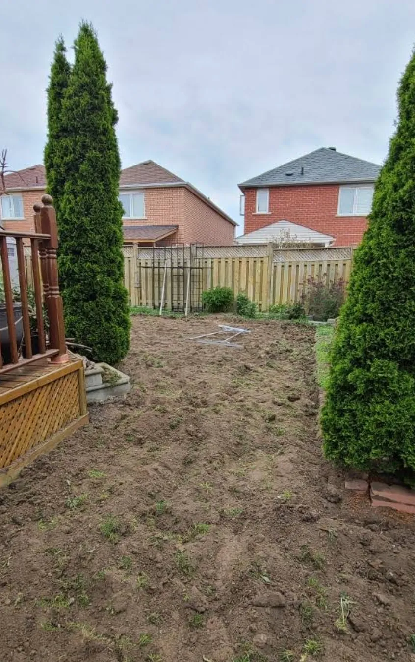 Empty backyard ready for sodding — before GTA Kentucky Sodding transforms it
